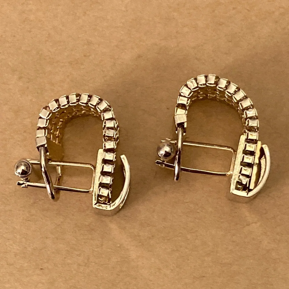 🐸 Men’s Goldtone Chain/Belt CUFFLINKS; As Is